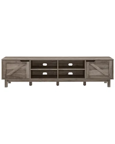 Walker Edison Rustic Barndoor Open-storage Tv Stand For Tvs Up To 80in In Grey