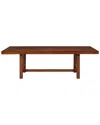 Walker Edison Rustic Wood Expandable Trestle-style Dining Table In Brown