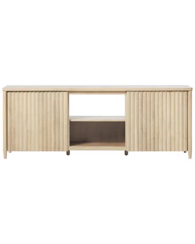 WALKER EDISON WALKER EDISON SCANDINAVIAN REEDED TV STAND WITH OPEN STORAGE FOR UP TO 80IN TV