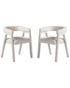 Walker Edison Set Of 2 Modern Boucle Rounded Back Dining Chairs In White
