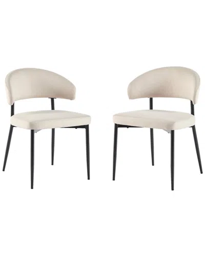 Walker Edison Set Of 2 Modern Curved Back Upholstered Dining Chairs In Animal Print