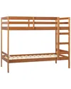 Walker Edison Simple Solid Wood Twin-over-twin Bunk Bed In Brown