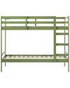 Walker Edison Simple Solid Wood Twin-over-twin Bunk Bed In Green