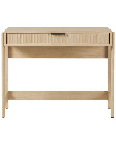 Walker Edison Transitional Reeded Writing Desk With Drawer In Brown