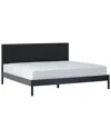 Walker Edison Transitional Solid Wood King Bed In Black