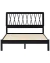 Walker Edison Transitional Solid Wood Platform Bed In Black