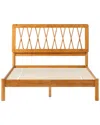 Walker Edison Transitional Solid Wood Platform Bed In Brown