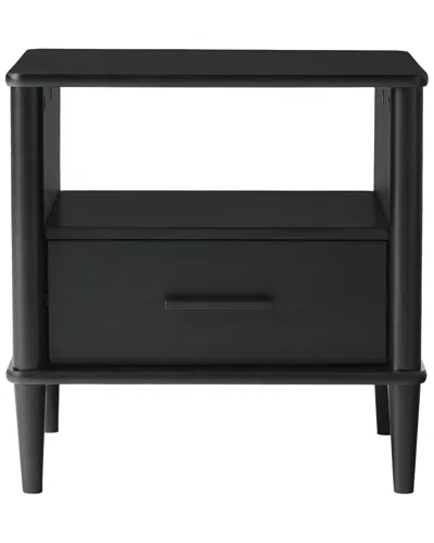 Walker Edison Transitional Solid Wood Spindle Nightstand In Black
