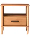 Walker Edison Transitional Solid Wood Spindle Nightstand In Brown