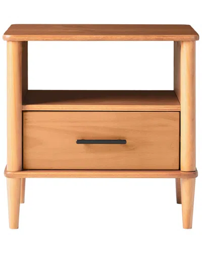 Walker Edison Transitional Solid Wood Spindle Nightstand In Brown