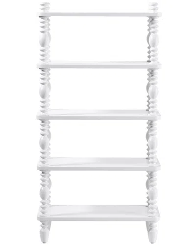 Walker Edison Vivienne  Ez Assembly ™ Premium Solid Wood Spindle  Short Bookshelf In White