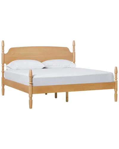 Walker Edison Vivienne  Ez Assembly Solid Wood Spin In Brown