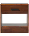 Walker Edison Declan 1-drawer With Handle Solid Wood Nightstand In Brown