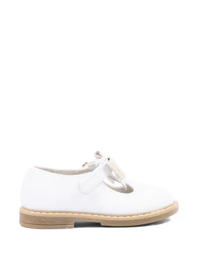 Walkey Bow Strap Ballerinas In White