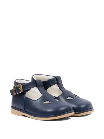 Walkey Kids' Buckle Cutout Leather Sandals In Blue