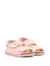 Walkey Strap Leather Sandals In Pink
