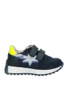 Walkey Toddler Boy Sneakers Navy Blue Size 10c Soft Leather, Textile Fibers In Navy Blue