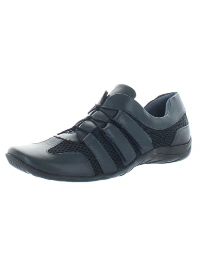 Walking Cradles Audio Womens Leather Trim Mesh Fashion Sneakers In Blue