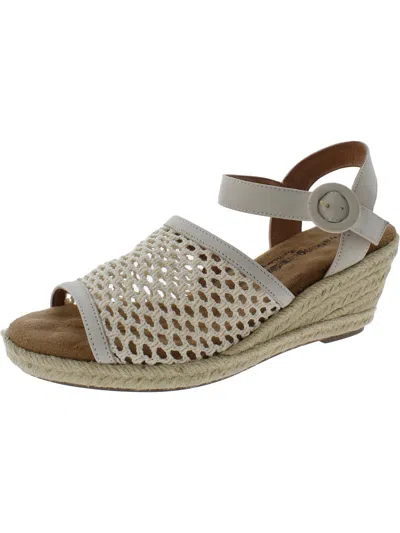 Walking Cradles Avery Womens Padded Insole Leather Wedge Sandals In Multi