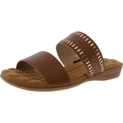 Walking Cradles Camilla Womens Padded Insole Leather Slide Sandals In Multi