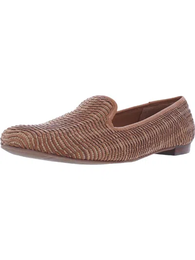 Walking Cradles Foster Womens Woven Slip On Loafers In Brown