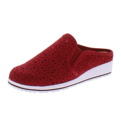 Walking Cradles Freedom Womens Leather Slip On Slip-on Sneakers In Red