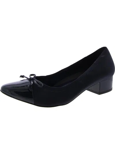 Walking Cradles Hollis Womens Leather Patent Trim Heels In Black