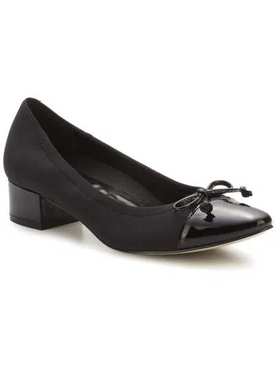 Walking Cradles Hollis Womens Patent Bow Flat Shoes In Black