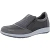 Walking Cradles Orion Womens Leather Trainers Slip-on Shoes In Gray