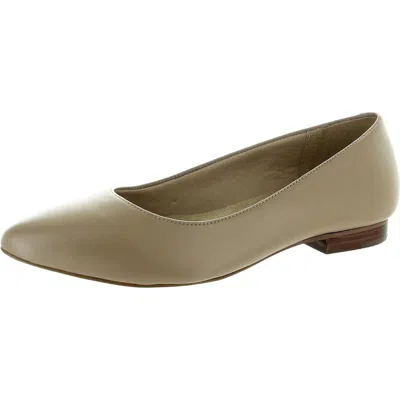 Walking Cradles Reece Womens Leather Pointed Toe Ballet Flats In Brown