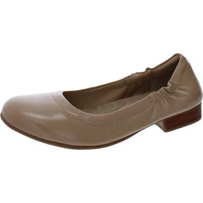 Walking Cradles Tess Womens Padded Insole Leather Ballet Flats In Brown