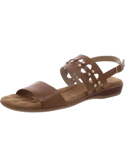 Walking Cradles Womens Leather Casual Wedge Sandals In Brown