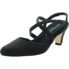 Walking Cradles Womens Padded Insole Manmade Slingback Heels In Black