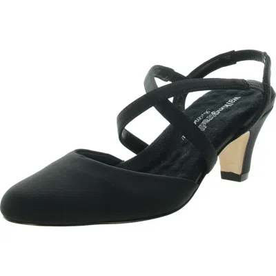 Walking Cradles Womens Padded Insole Manmade Slingback Heels In Black