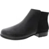 Walking Cradles Womens Zipper Leather Ankle Boots In Black