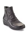 Walking Cradles Zeplin Boots Womens Black Leather Ankle Bootie Jobb1784 In Black
