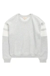 Walking On Sunshine Kids' Athlete Stripe Cloud Sweatshirt In Gray