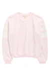 Walking On Sunshine Kids' Athlete Stripe Cloud Sweatshirt In Pink