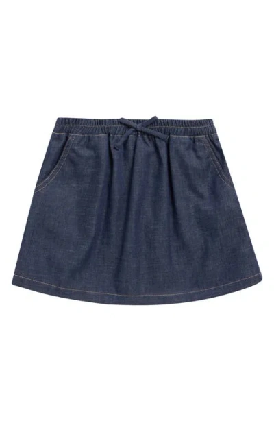 Walking On Sunshine Kids' Chambray Elastic Waist Skirt In Blue