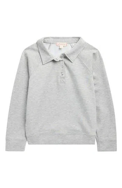 Walking On Sunshine Kids' Cloud Luxe Polo Sweatshirt In Gray