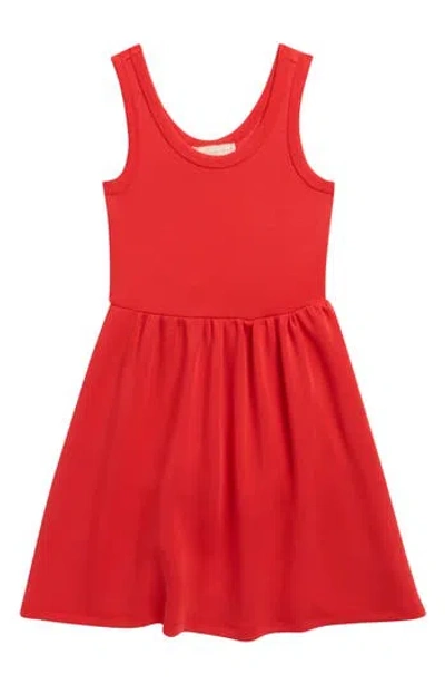 Walking On Sunshine Kids' Cloud Luxe Tank Dress In Red