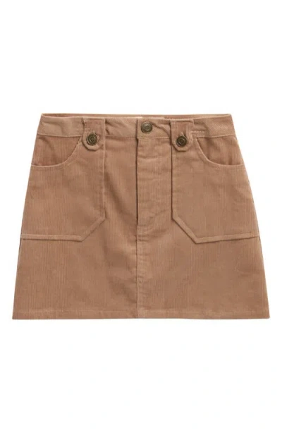 Walking On Sunshine Kids' Cotton Corduroy Skirt In Brown