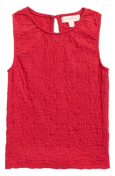 Walking On Sunshine Kids' Crinkle Tank In Red