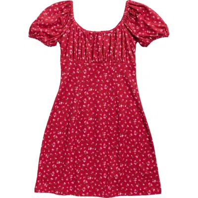 Walking On Sunshine Kids' Emma Babydoll Dress In Red