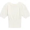 Walking On Sunshine Kids' Eyelash Short Sleeve Sweater In White