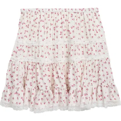 Walking On Sunshine Kids' Floral Print Woven Skirt In Neutral