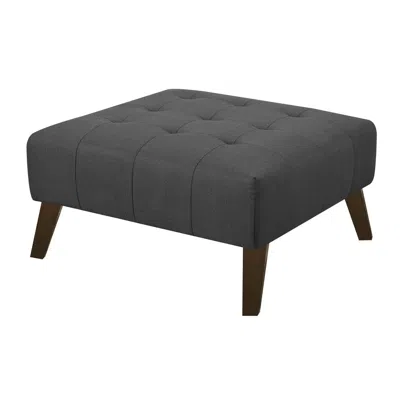 Wallace & Bay Browning Square Ottoman, Charcoal Pebble In Gray