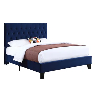 Wallace & Bay Dalton Queen Upholstered Bed In Blue