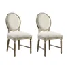 Wallace & Bay Ludin Sandstone Buff Upholstered Dining Chairs, Set Of 2 In Gray