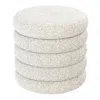 Wallace & Bay Norra Cream Storage Ottoman With Reversible Solid Wood Tray Tops In White